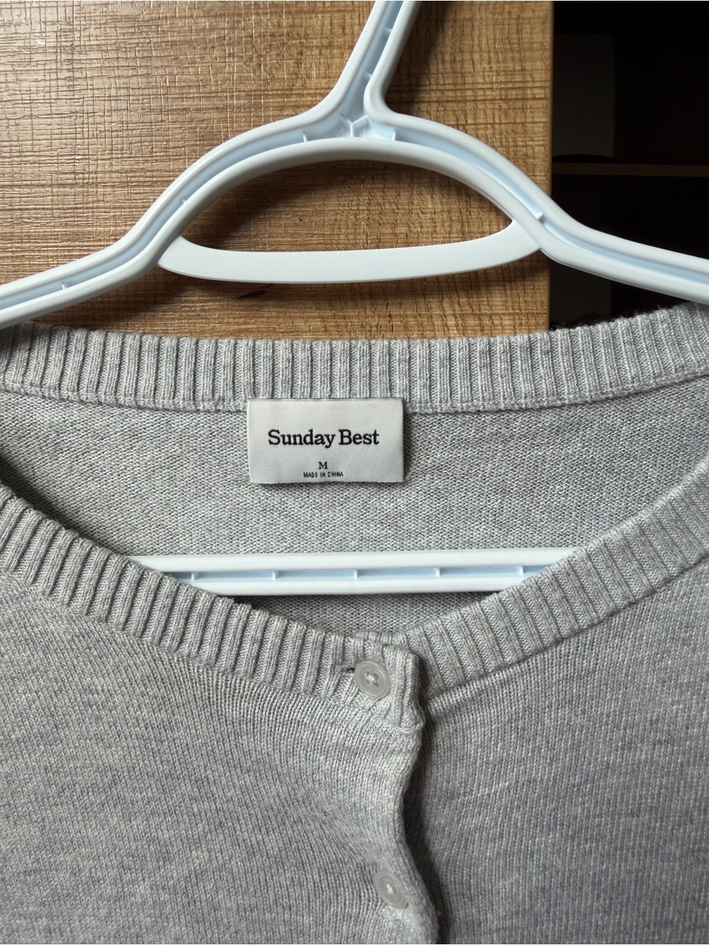 Sunday Best Light Gray Crewneck Button-Front Cardigan - Picture 2 of 3